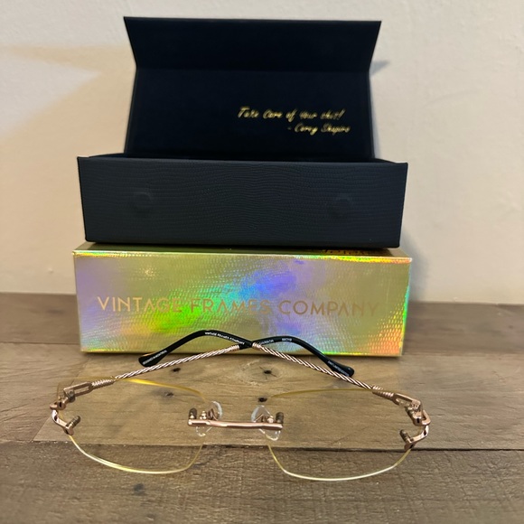 VINTAGE FRAMES BAL HARBOUR DRILL MOUNT 24KT GOLD - Picture 8 of 9